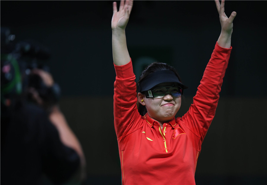 中國首金！ 張夢(mèng)雪女子十米氣手槍奪冠