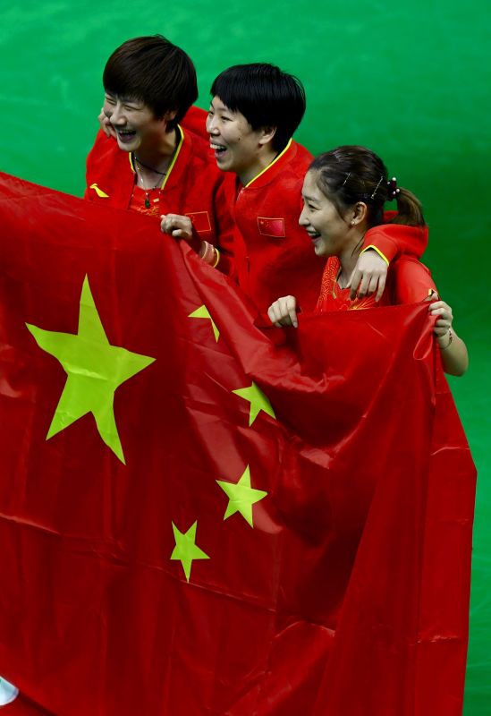 中國女乒戰(zhàn)勝德國隊(duì) 豪取團(tuán)體第三金