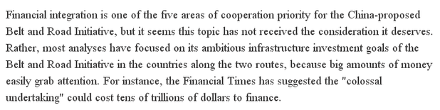 【老外談】“一帶一路”，打通資金融通新路徑