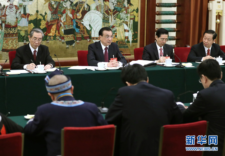 習近平李克強張德江俞正聲劉云山張高麗分別參加全國人大會議一些代表團審議