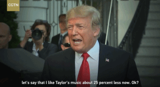 霉霉打破沉默表達(dá)政治立場(chǎng),特朗普:對(duì)她歌的喜愛減少25%丨外媒說