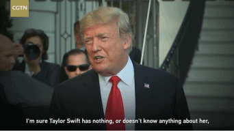 霉霉打破沉默表達(dá)政治立場(chǎng),特朗普:對(duì)她歌的喜愛減少25%丨外媒說