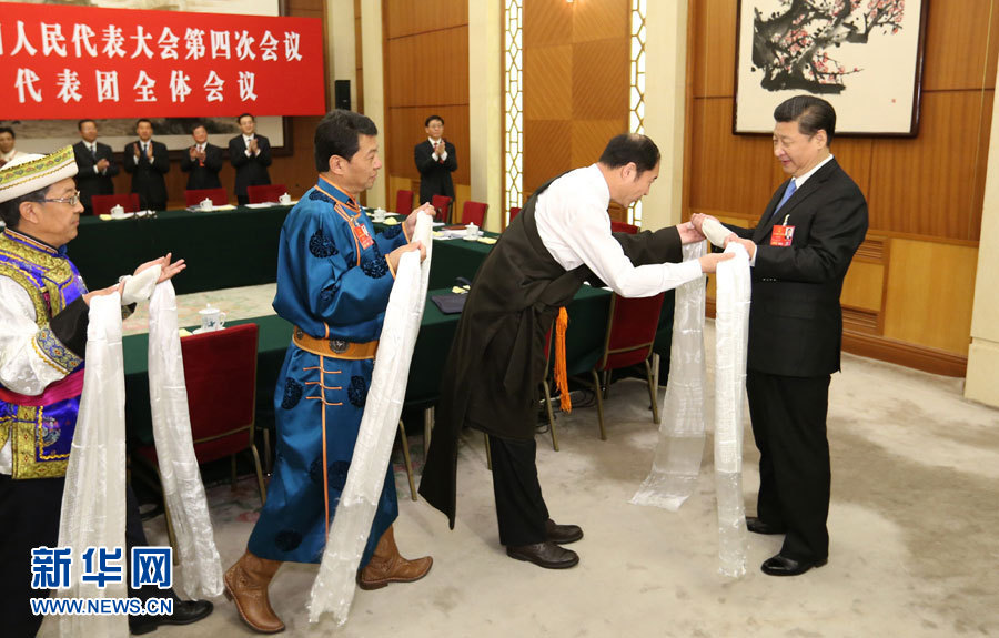 <FONT color=red>習近平李克強張德江王岐山張高麗分別參加全國人大會議一些代表團審議</FONT>