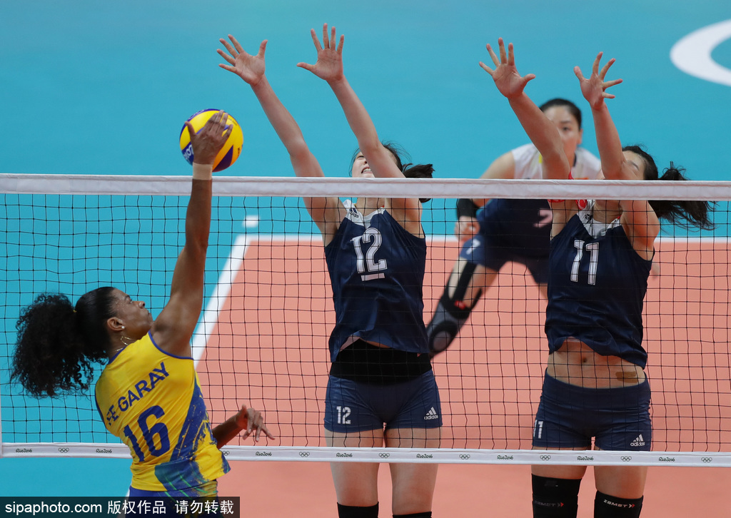 里約奧運(yùn)會(huì)第11日：女子排球1/4決賽 巴西VS中國(guó)