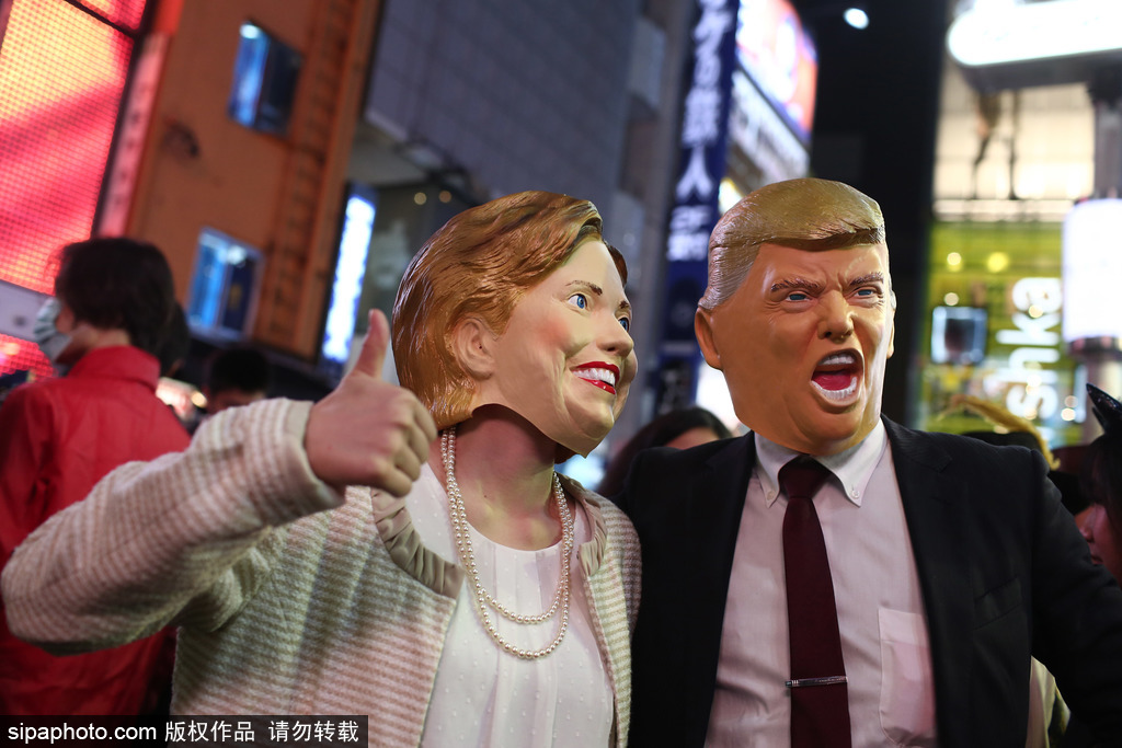 當(dāng)美國大選遇上萬圣節(jié) 盤點節(jié)日期間的“特朗普希拉里”
