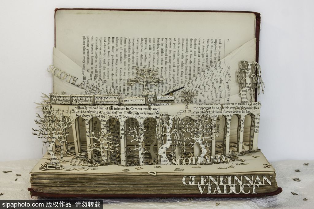 英國設計師打造立體書頁雕塑 重現哈利波特經典場景