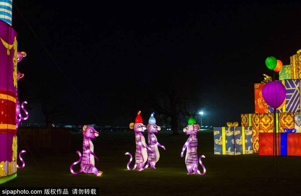 英國(guó)超大規(guī)模中國(guó)巨型燈籠會(huì) 豐富動(dòng)物造型燈飾亮相