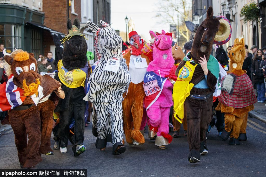 真正的“馬”拉松：英國第7屆啞劇賽馬比賽