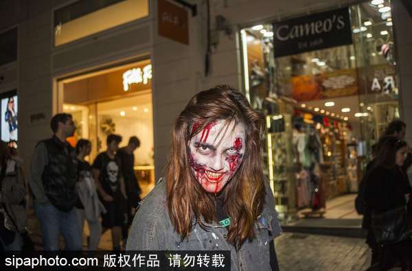 喪尸出籠！希臘雅典2017僵尸大游行血腥重口味（組圖）