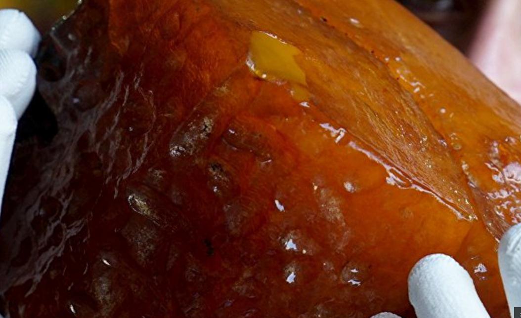 礦區(qū)挖出龍血琥珀 重達(dá)3公斤多已成化石