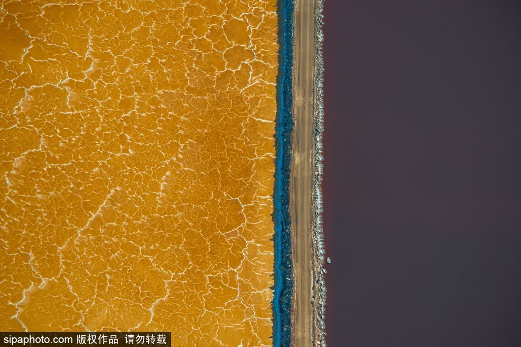 這才是上帝的調(diào)色盤！航拍美國鹽蒸發(fā)池色彩繽紛