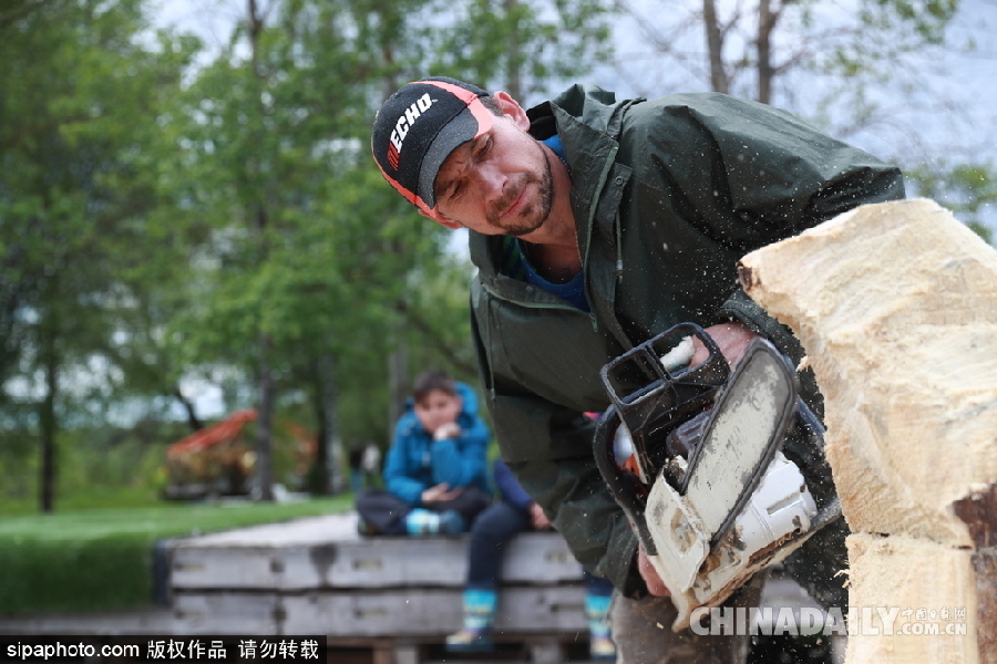 俄羅斯莫斯科舉行首屆根雕藝術(shù)節(jié) 形態(tài)各異