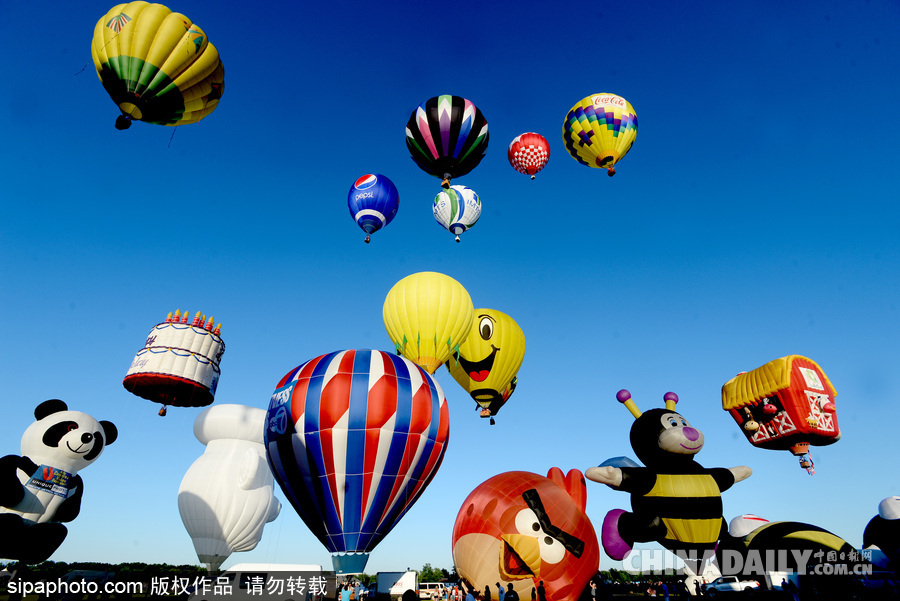 美新澤西州熱氣球節開幕 五彩繽紛扮靚天空