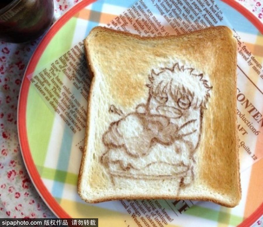 不忍心吃系列 日本藝術(shù)家在吐司面包上畫(huà)動(dòng)漫