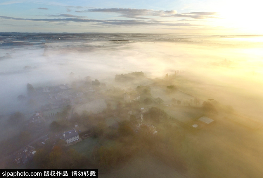 英國劉易斯鄉村美景 迷霧蒙蒙如夢如幻