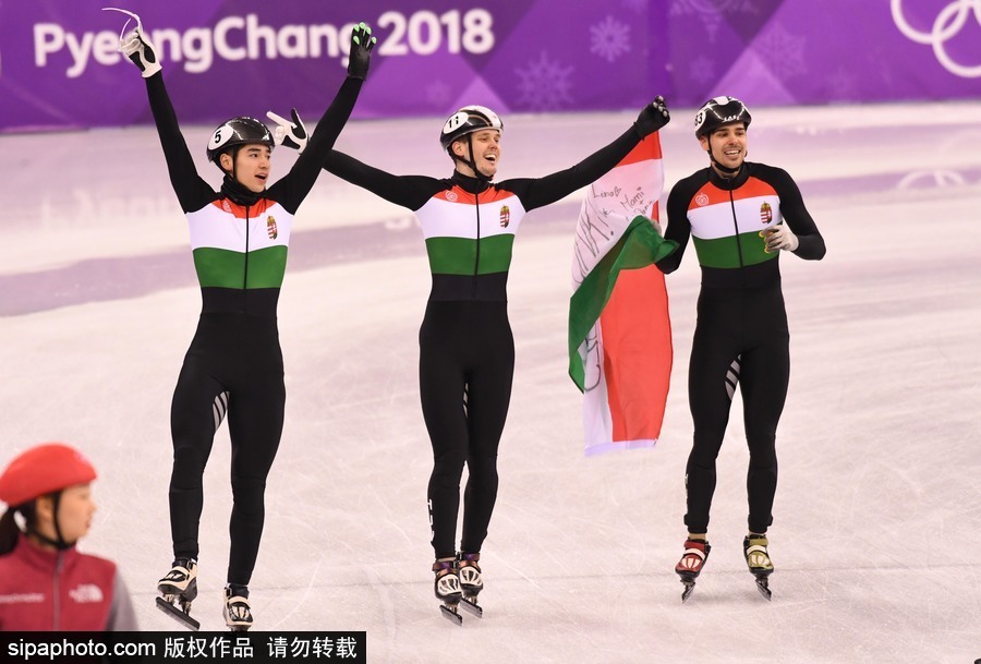 2018平昌冬奧會(huì)短道速滑：男子5000米接力A組決賽 中國(guó)隊(duì)摘銀