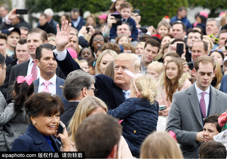 白宮舉行復活節滾彩蛋活動 “第一家庭”白宮南草坪狂歡