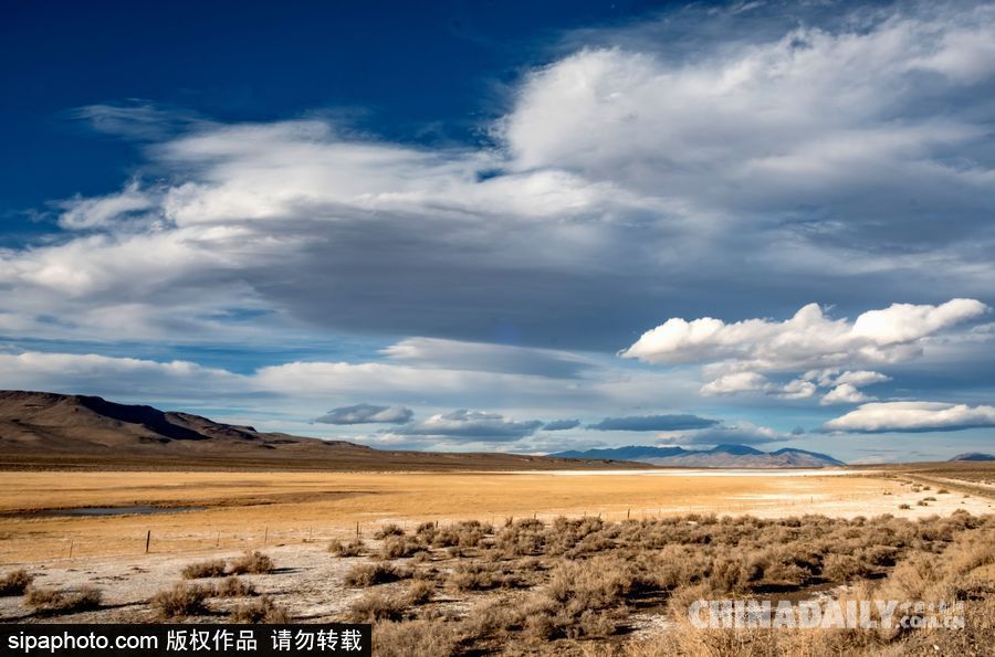 感受美國內華達州冬季風光 人煙稀少一望無垠