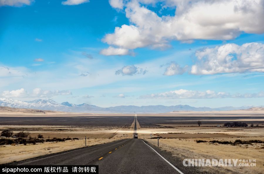 感受美國內華達州冬季風光 人煙稀少一望無垠