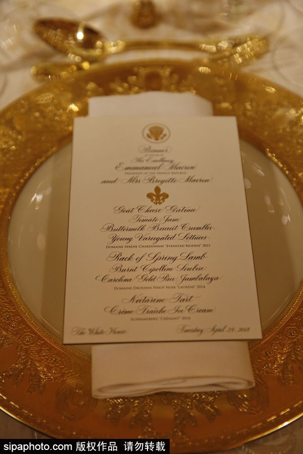 高貴又奢華！特朗普歡迎馬克龍宴會陳設曝光