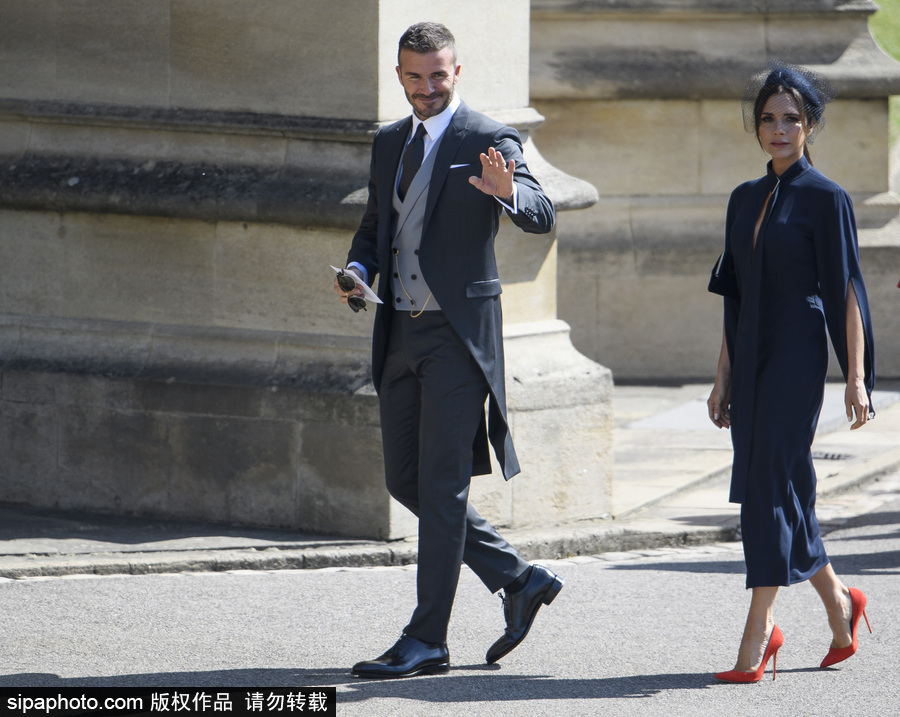 哈里王子大婚現(xiàn)場名流云集 貝克漢姆夫婦盛裝亮相