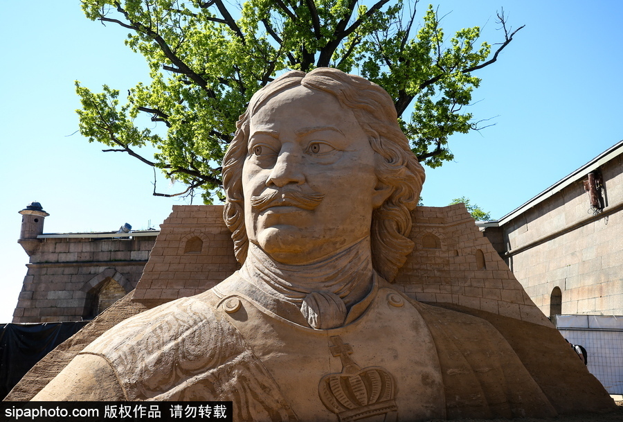 俄羅斯圣彼得堡沙雕節開幕 “兵馬俑”造型亮相吸睛