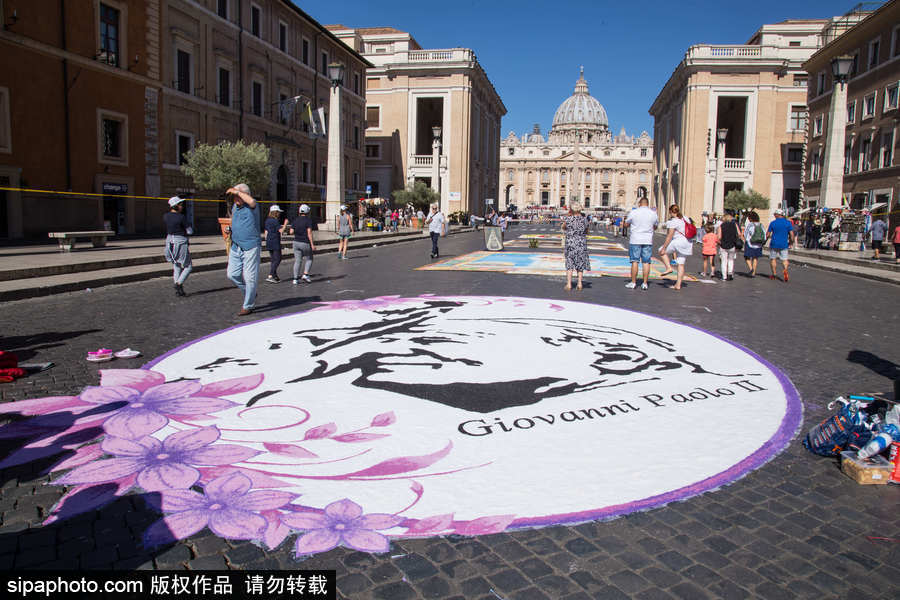 意大利羅馬舉行花毯節 鮮花地毯五彩繽紛美如畫