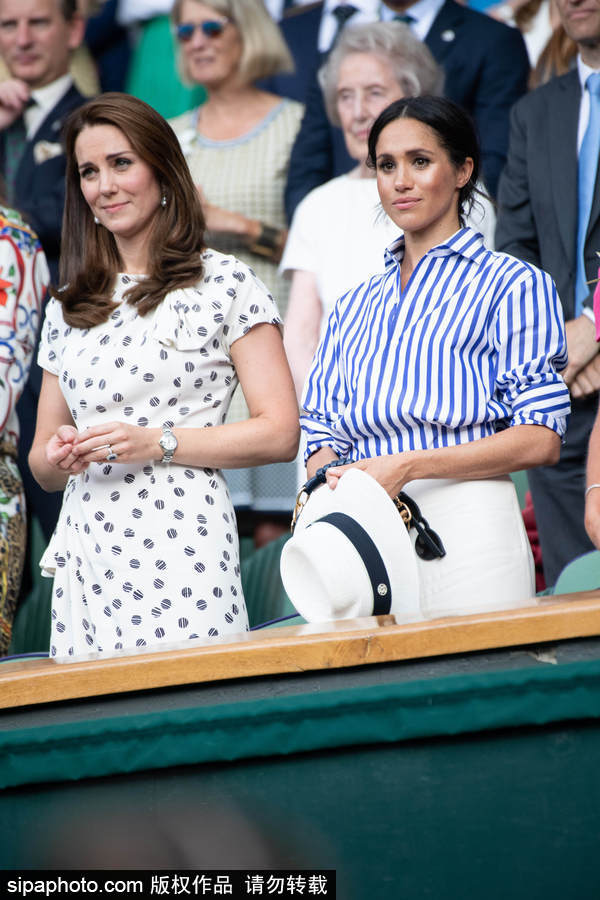 凱特、梅根兩位王妃同框亮相溫網觀戰 氣質優雅