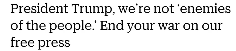 外媒說:天天被罵“假新聞”,美國媒體爆發(fā)了!350家媒體集體“宣戰(zhàn)”特朗普