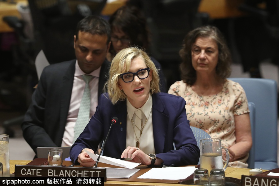 大魔王氣場超強！好萊塢女星凱特·布蘭切特現身聯合國會議