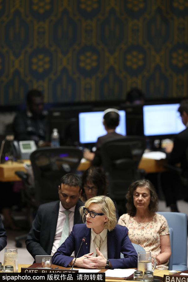 大魔王氣場超強！好萊塢女星凱特·布蘭切特現身聯合國會議