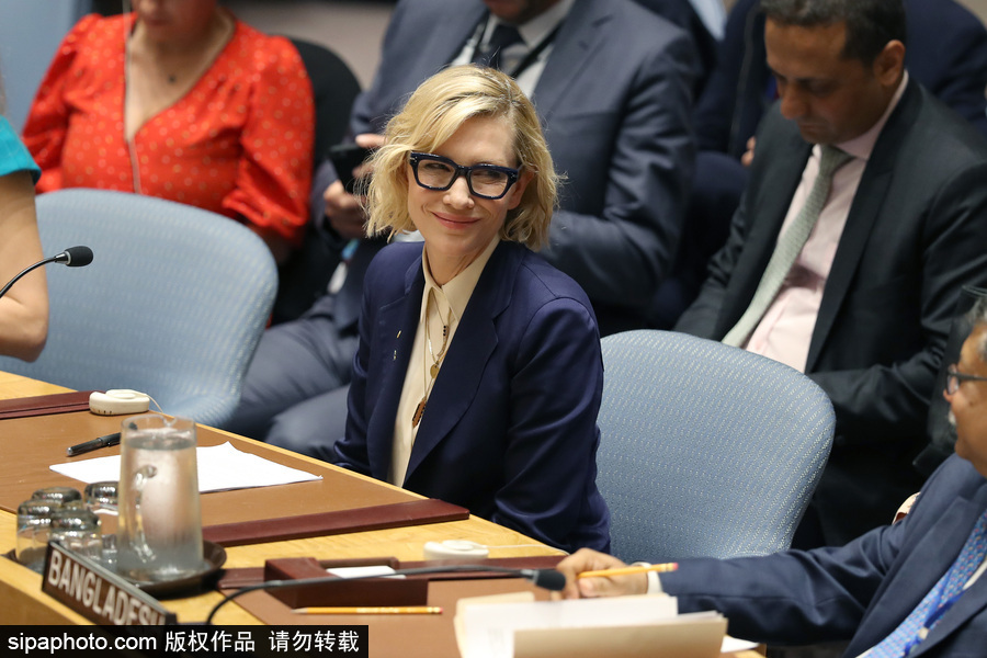 大魔王氣場超強！好萊塢女星凱特·布蘭切特現身聯合國會議