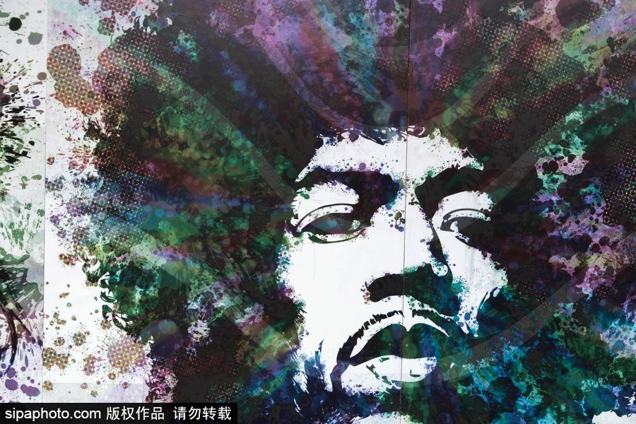 巴西：致敬偶像！圣保羅街頭出現搖滾明星巨幅畫像