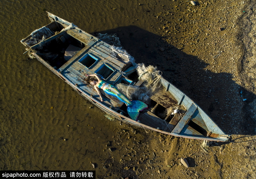 俄羅斯符拉迪沃斯托克：“美人魚”模特水中拍照再現童話場景