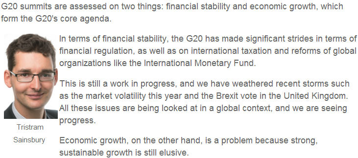 【老外談G20】 G20峰會(huì)發(fā)出了全球經(jīng)濟(jì)治理的積極信號(hào)